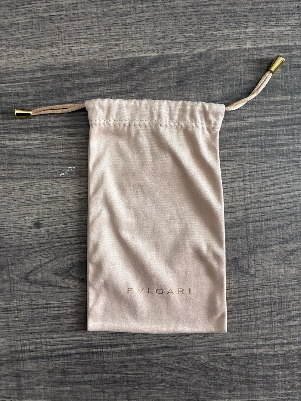 BVLGARI Blush Drawstring Jewelry Pouch with Gold-Tone Tips